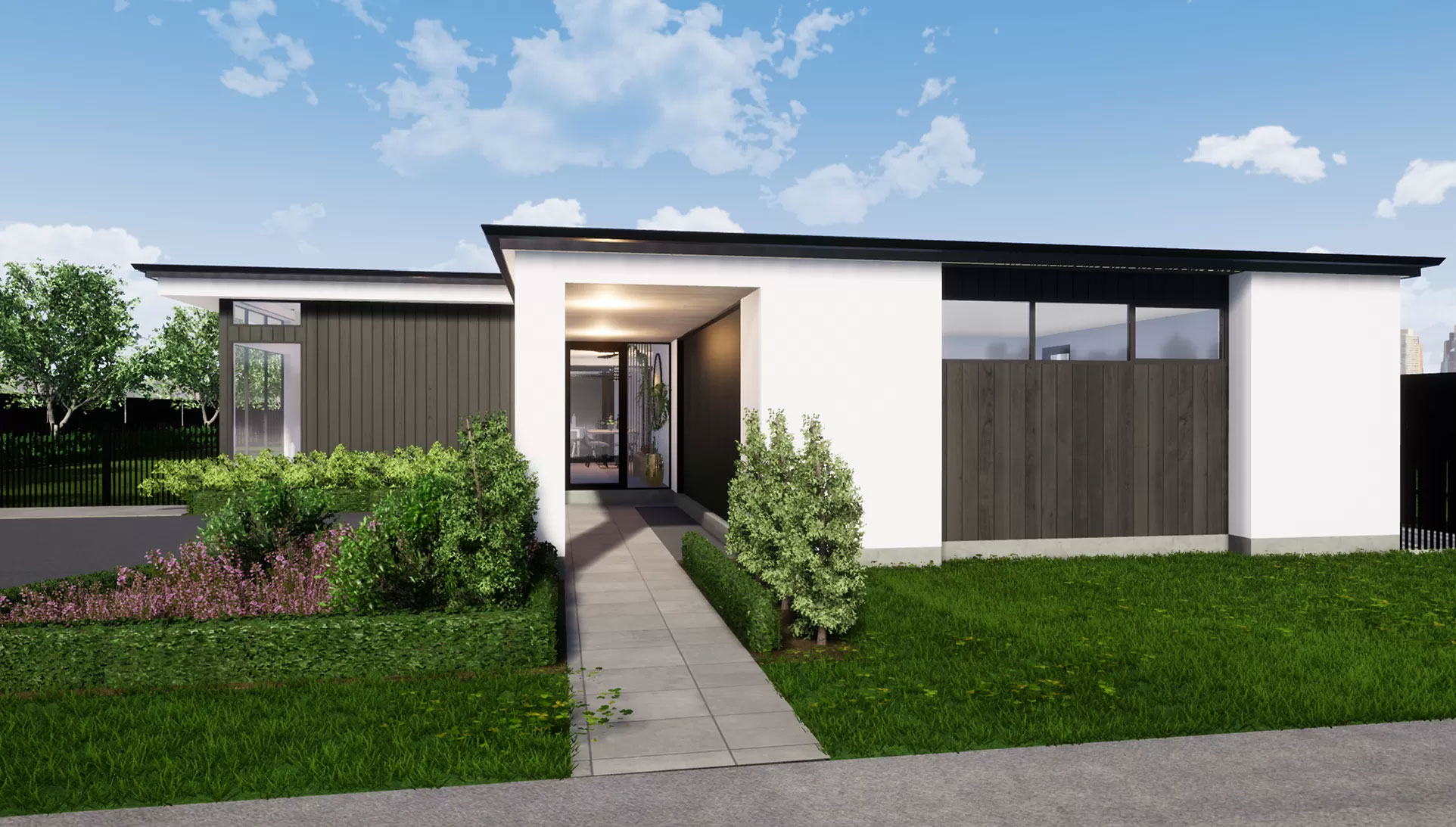 Geraldine Plan - Hallmark Homes - This efficient versatile home offers open-plan living, a practical scullery, & 4 bedrooms with a master suite for a luxurious touch.