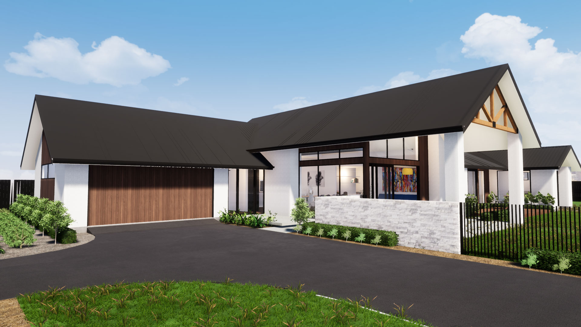 Open plan living, 4 bedrooms, master suite with ensuite, separate amenities & two roof styles to choose from with the Dale Thorpe House Floor plan.