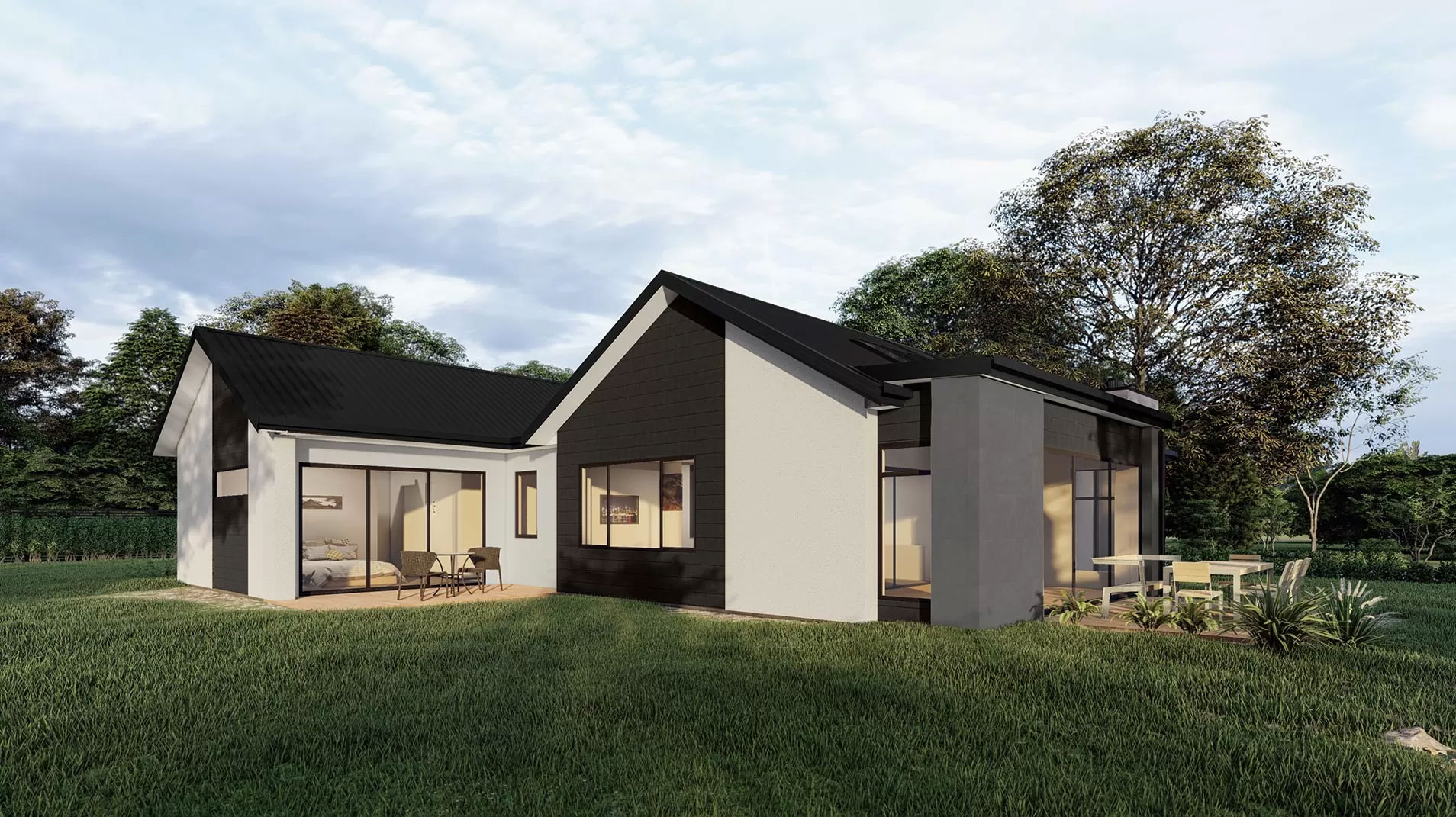 Lincoln House Plan Back View - Hallmark Homes Christchurch Canterbury New Zealand