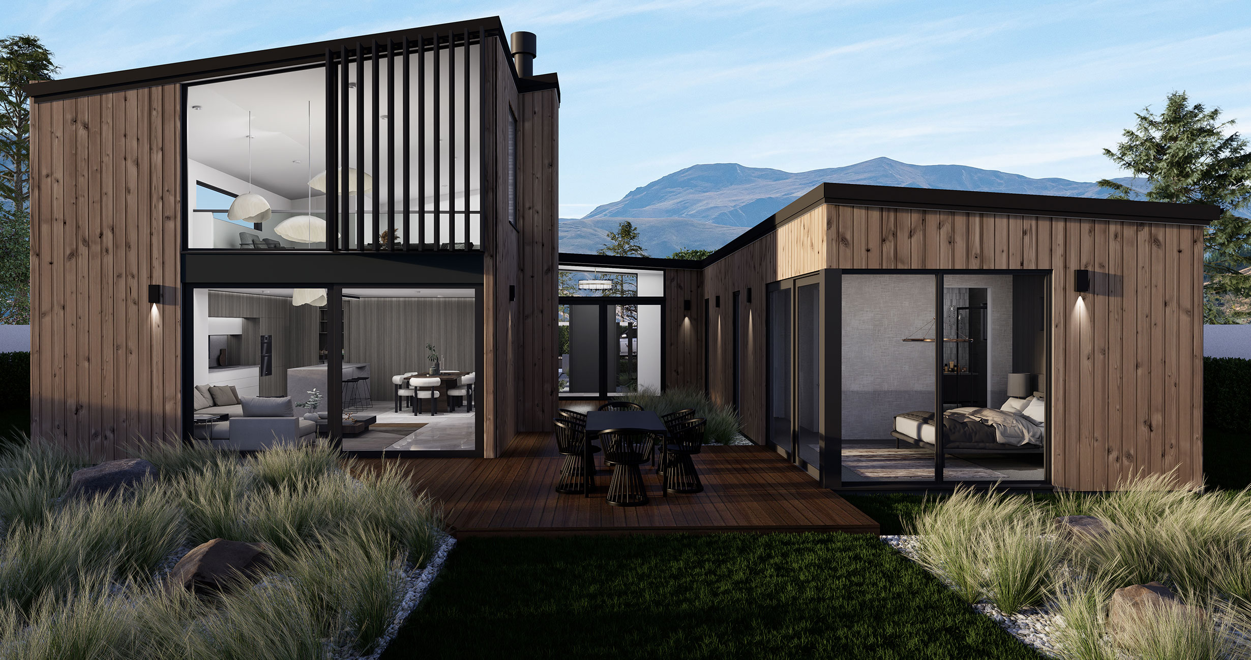 Hallmark Homes Prestige Series Cheviot House Plan Back Rear View Design Christchurch NZ.