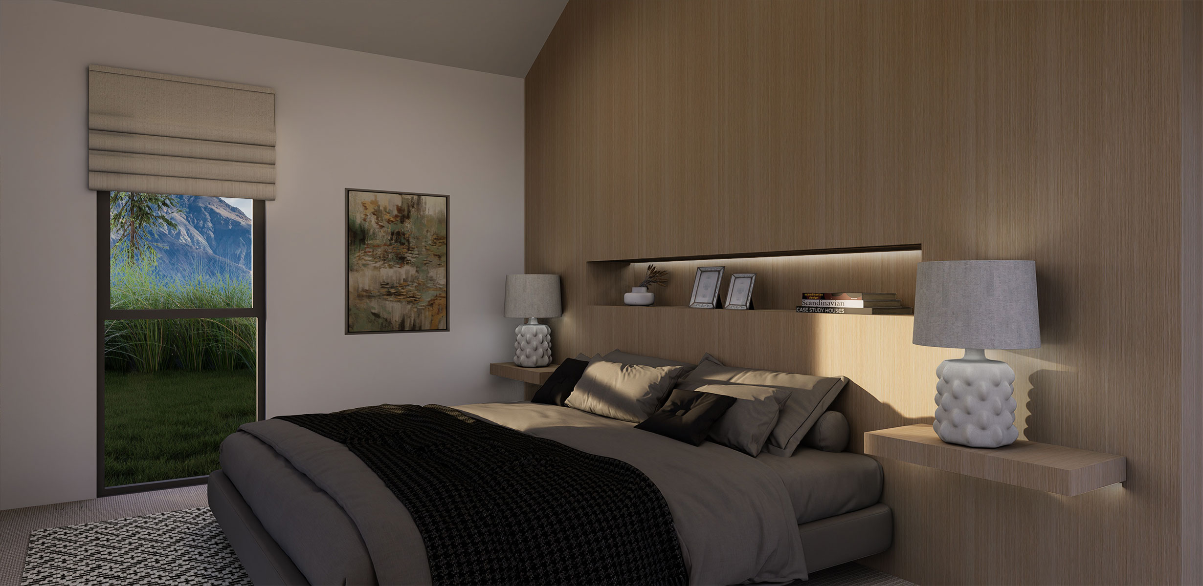 Rakaia House Plan Master Bedroom View NZ - Our spacious open plan design that seamlessly connects living areas and offers stylish functionality. Enjoy ultimate convenience.