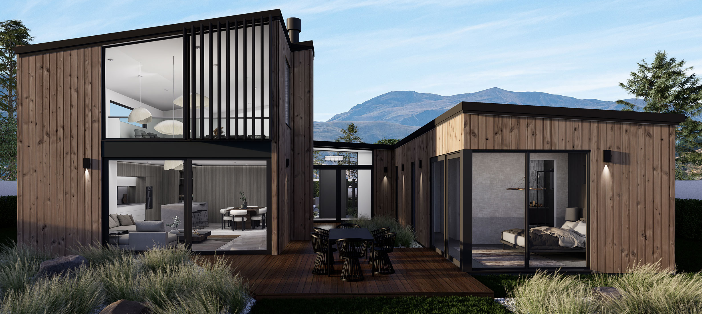 Hallmark Homes Prestige Series Cheviot House Plan Back View Design Christchurch NZ.