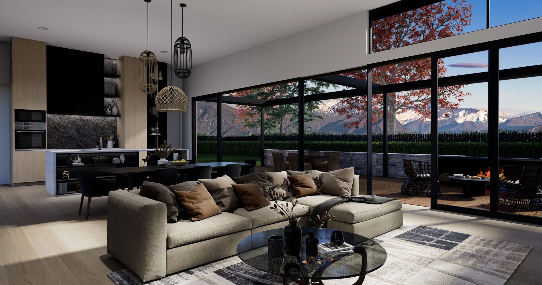 Hallmark Homes Prestige Series Mackenzie House Floor Plan Living Room View Christchurch Builders NZ.