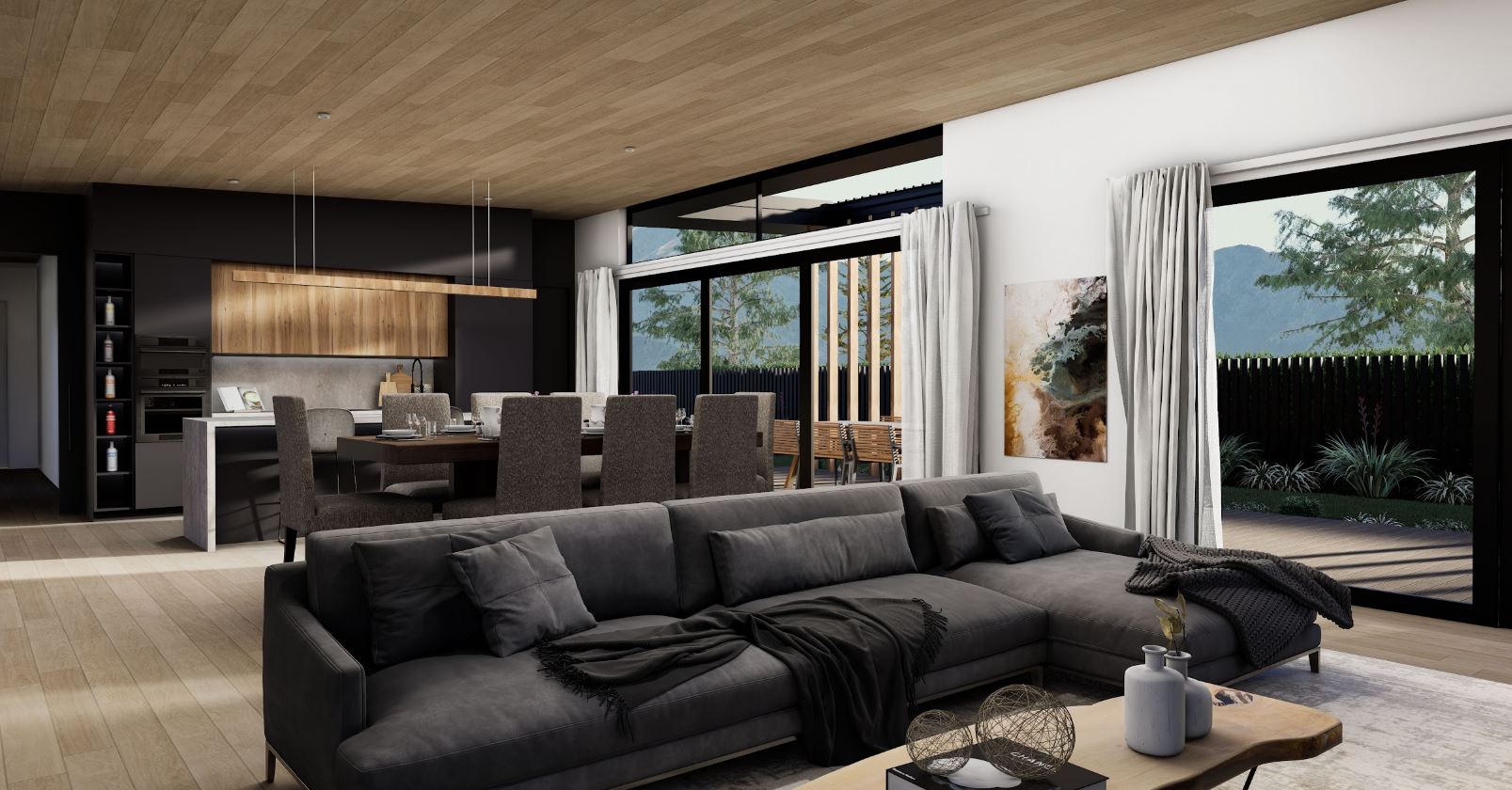 Richmond House Floor Plan Living Room View by Hallmark Homes Christchurch Canterbury New Zealand. The perfect blend of elegance and functionality with our Richmond design. Indoor and outdoor living spaces with a touch of sophistication.