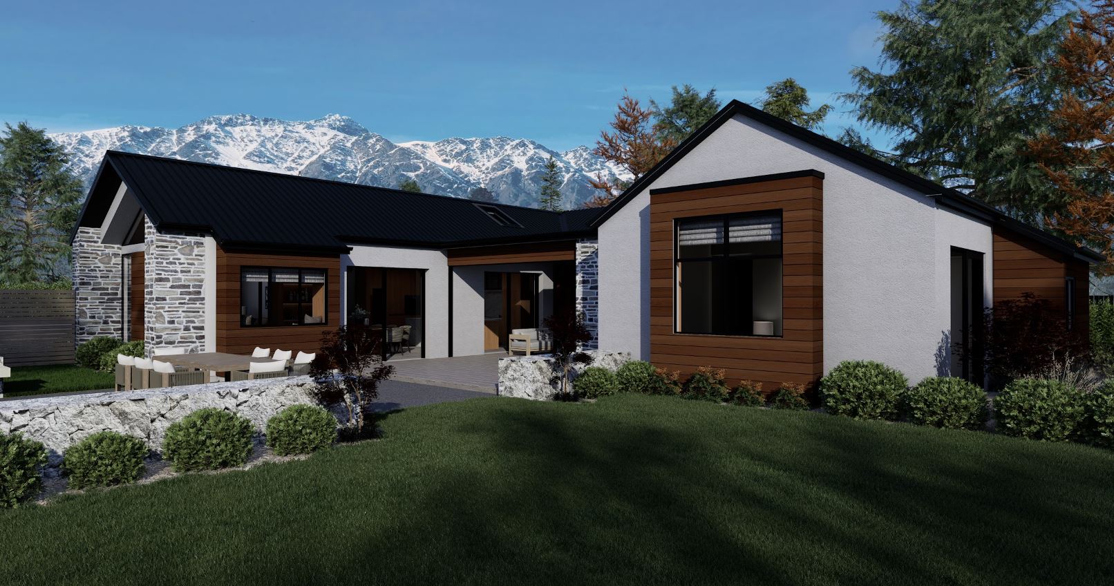 Hallmark Homes Luxury Prestige Series Arrowtown House Floor Plan Back Rear View Christchurch Canterbury New Zealand.