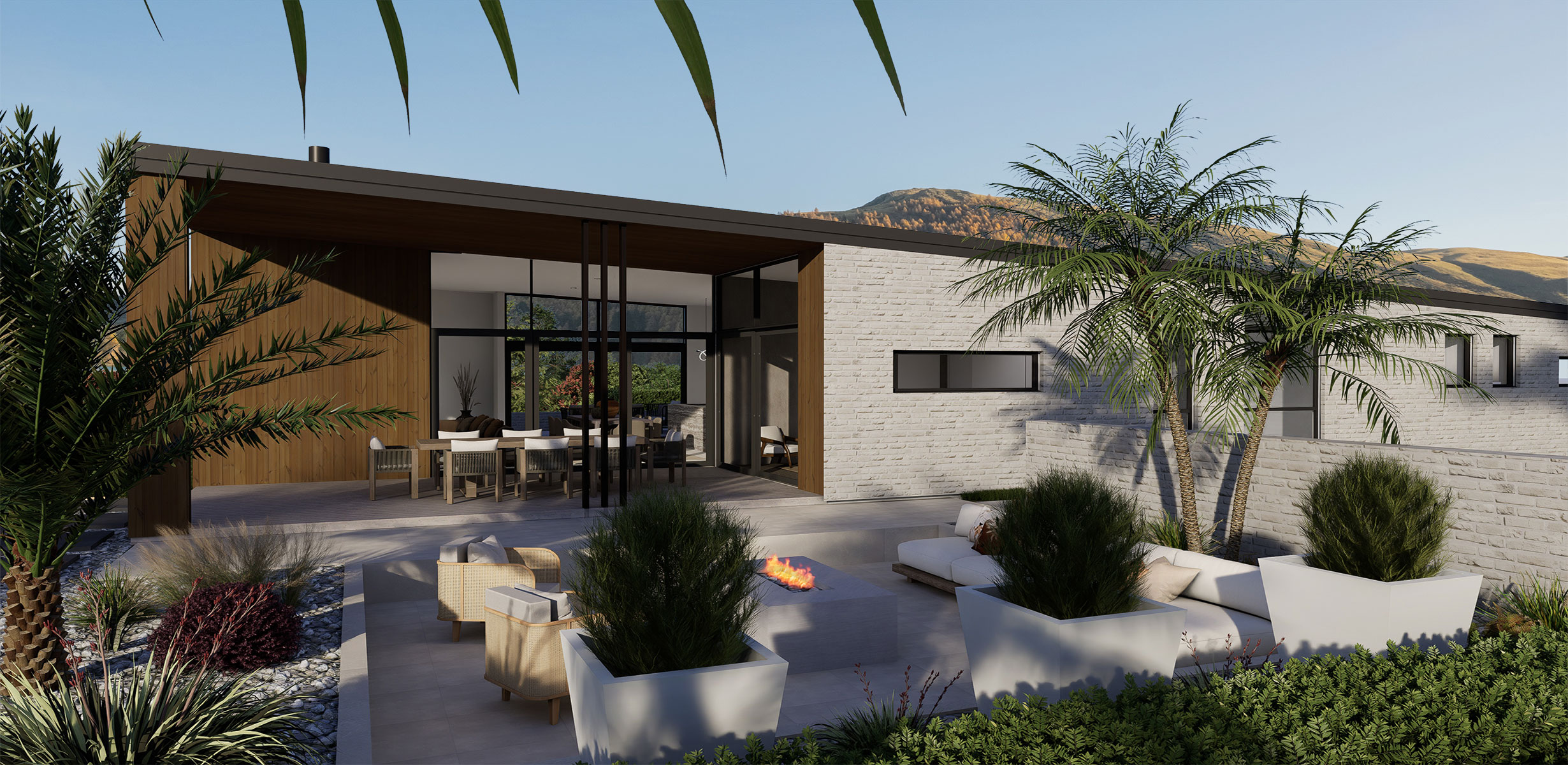 Hallmark Homes Luxury Prestige Series Bremner Bay Rear Outdoor Living View Plan Christchurch NZ.