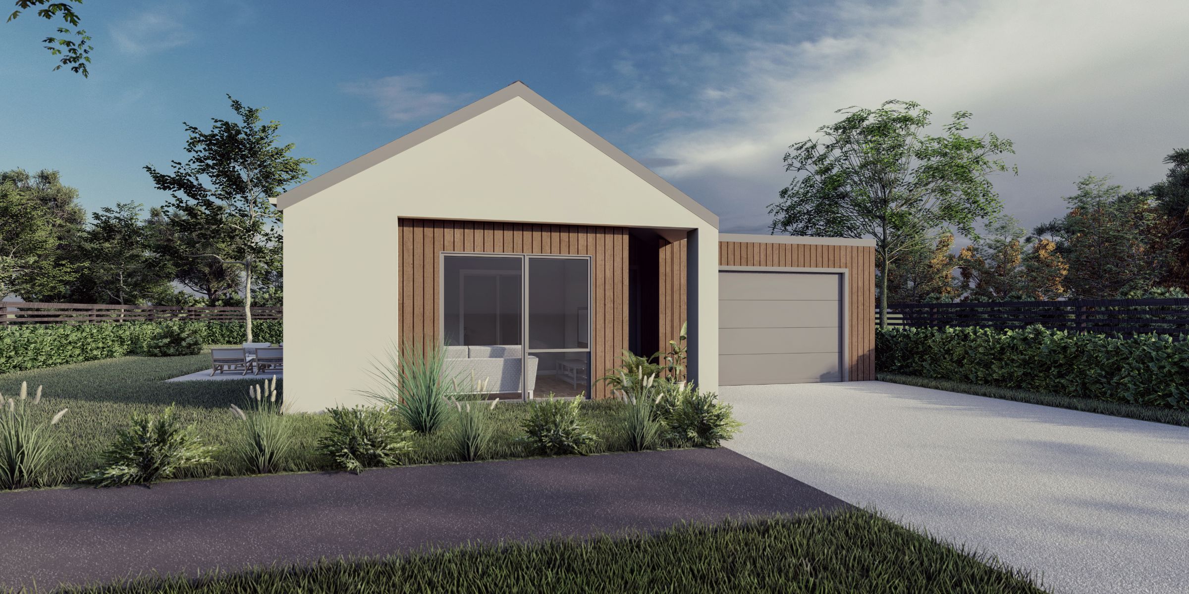 Exterior of modern four-bedroom family home