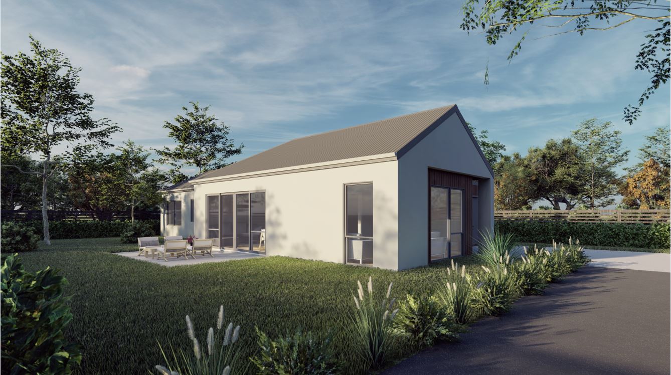 Exterior of modern four-bedroom family home