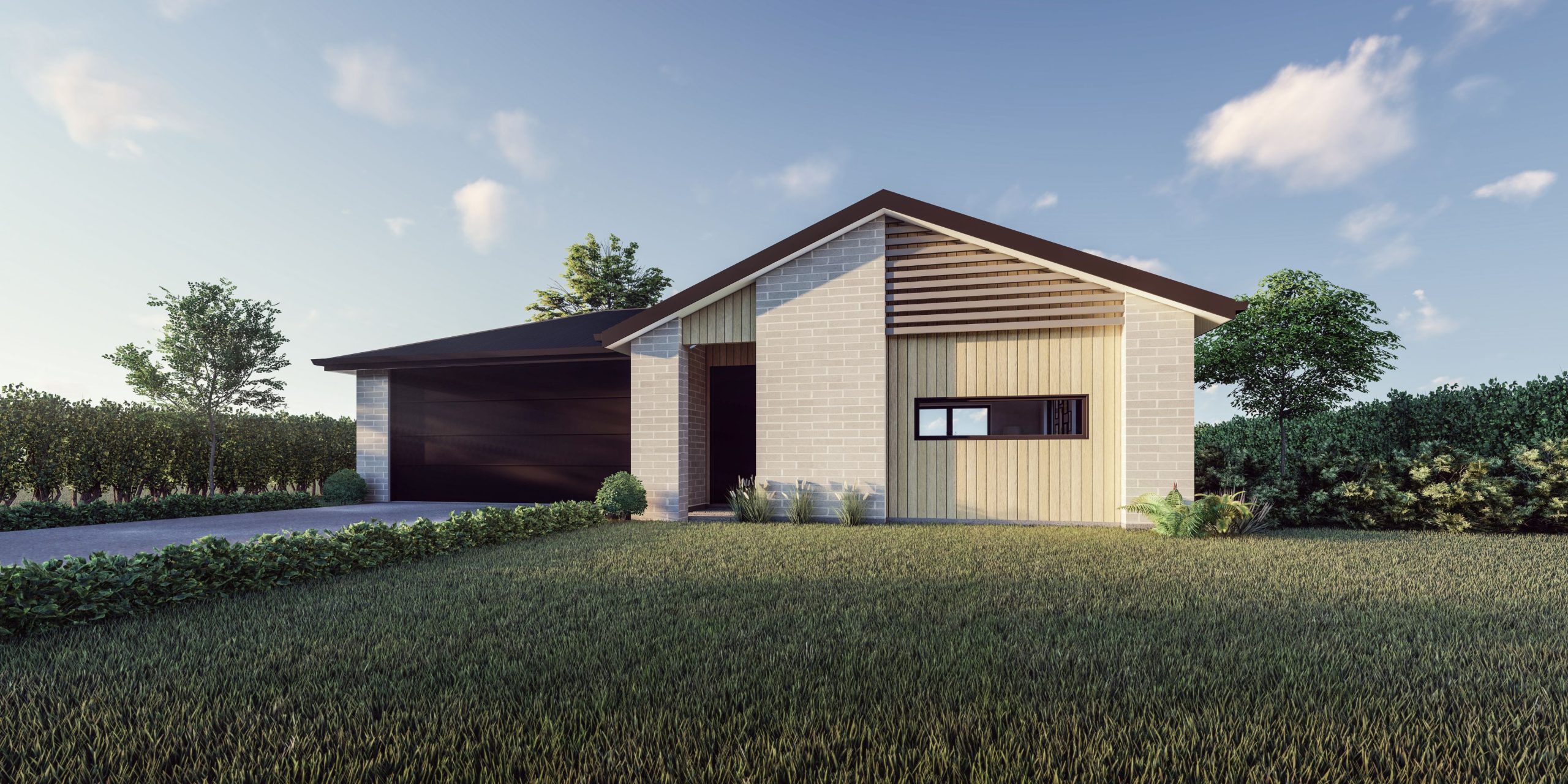 Compact 169m² home designed for narrow sections