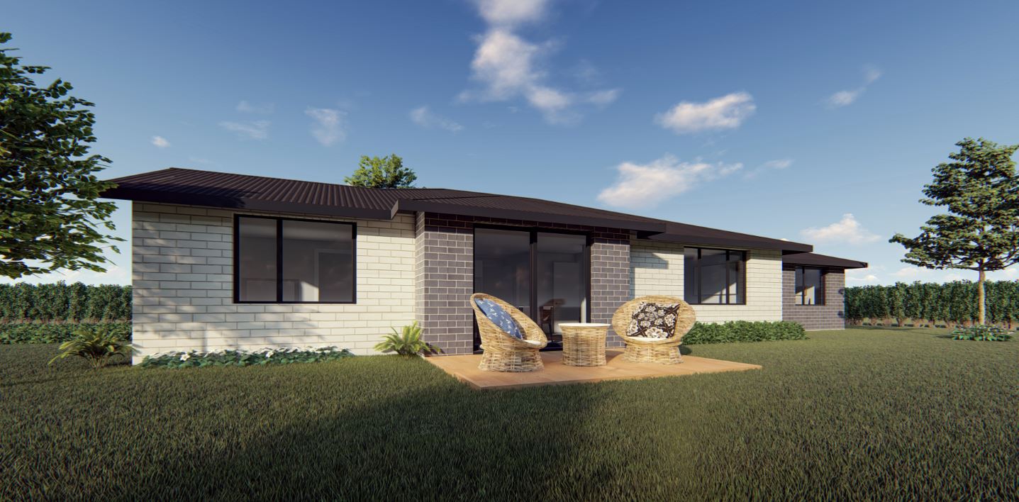 Exterior of family-friendly 190m² home design