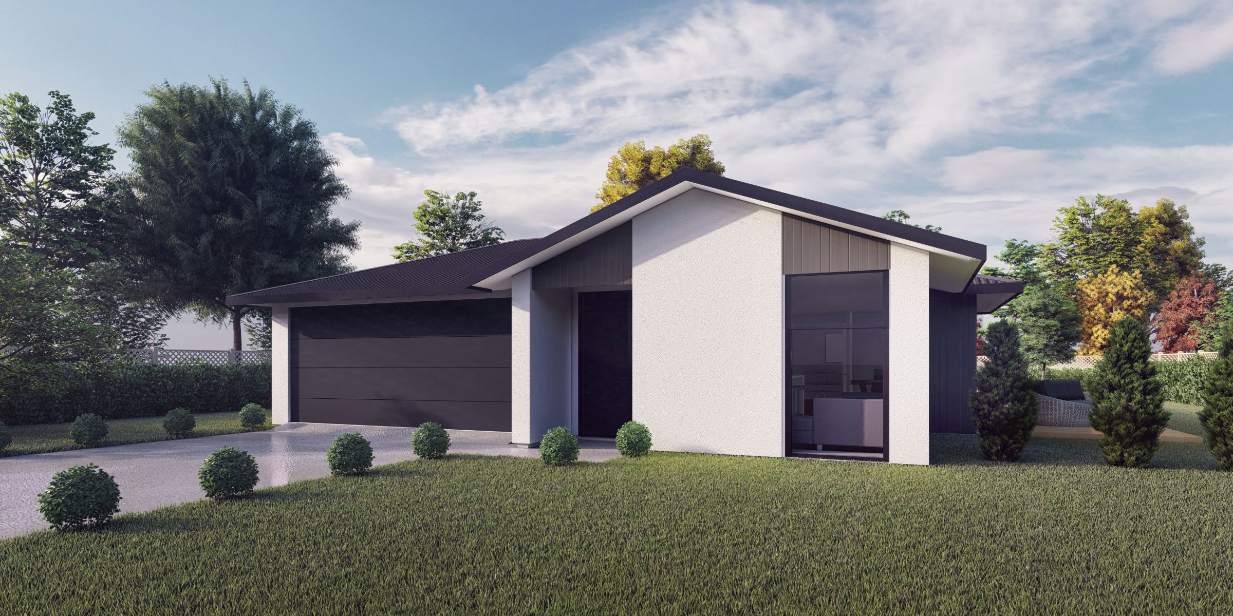 Exterior of family-friendly 190m² home design