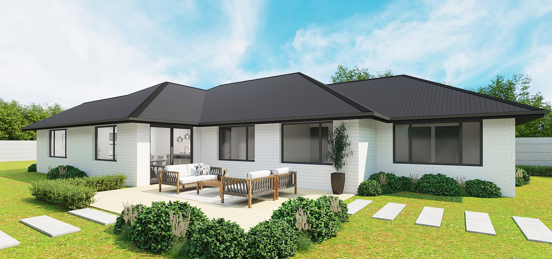Exterior of modern 166m² family home