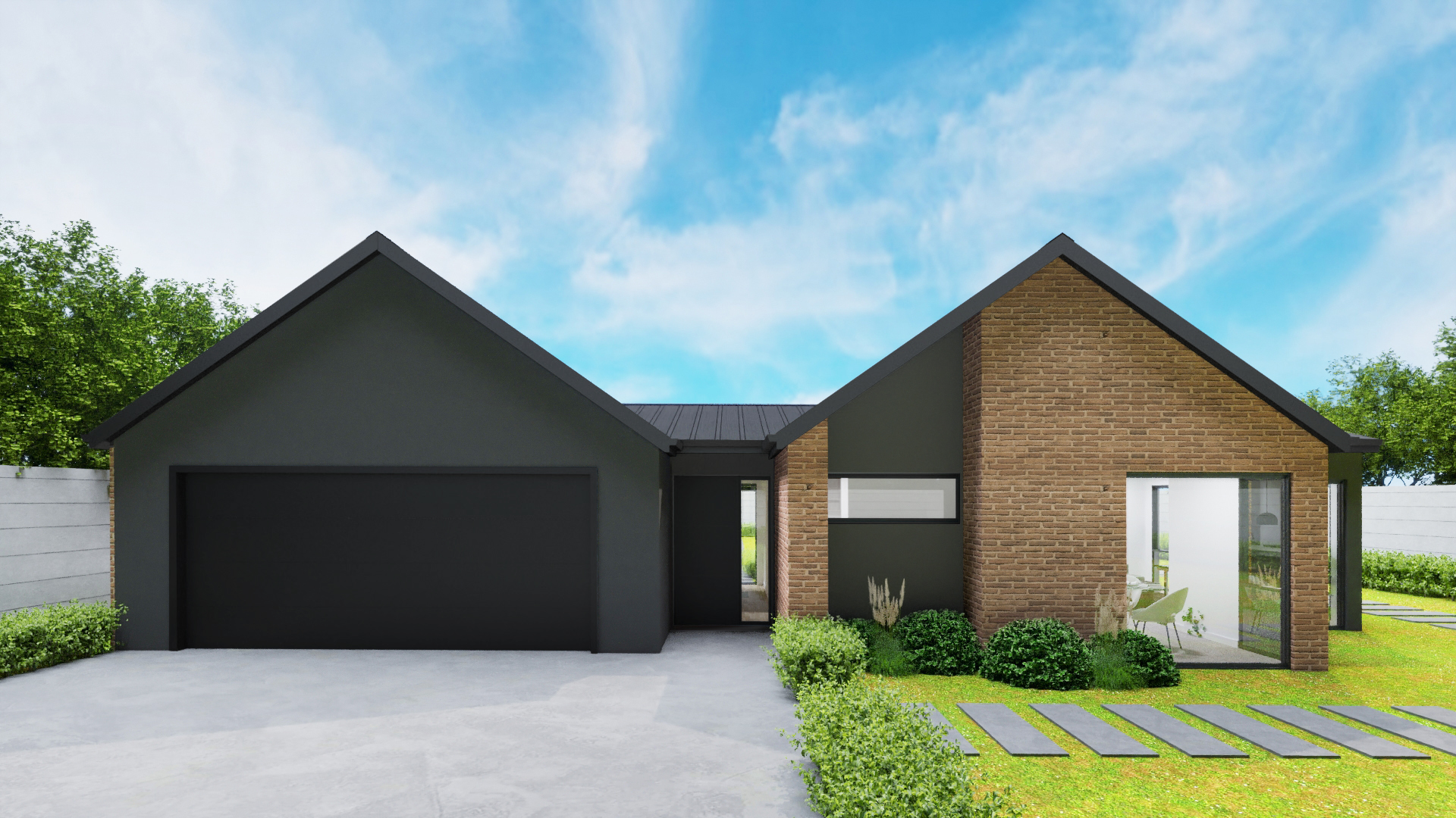 Exterior of modern 190m² home design
