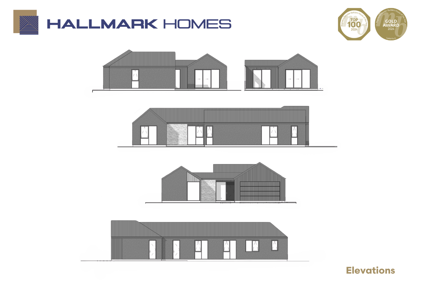 Modern floorplan for architectural Hamptons styled home in Prebbleton built by Hallmark Homes
