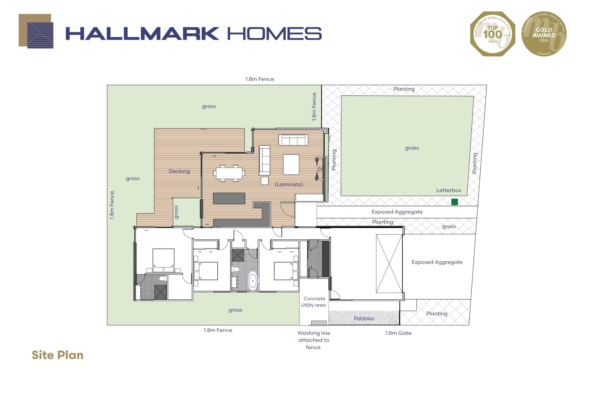 Hawea plan, mono pitch roof, modern textures and a showstopper design from Hallmark Homes