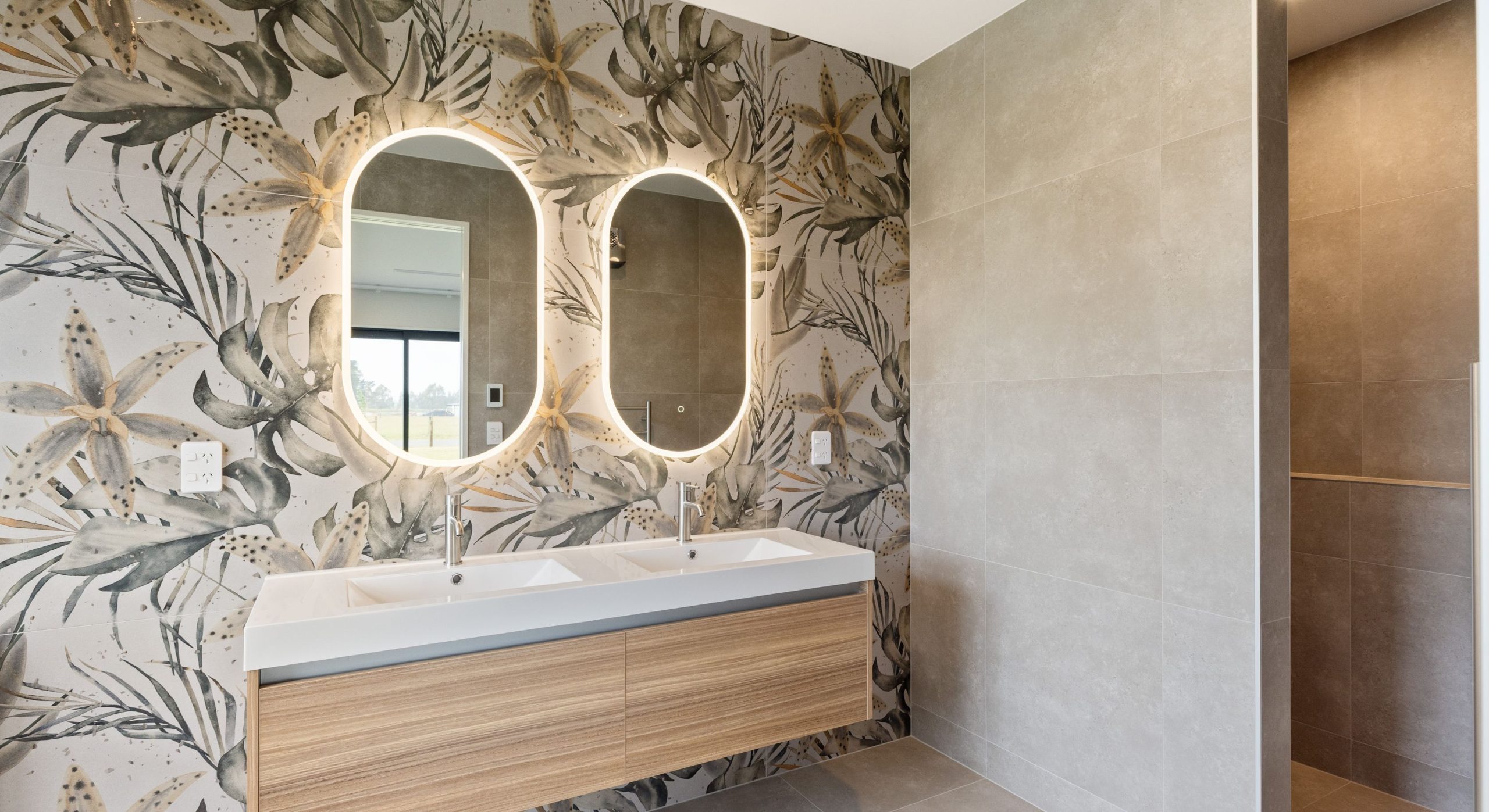 nature feature tiled bathroom