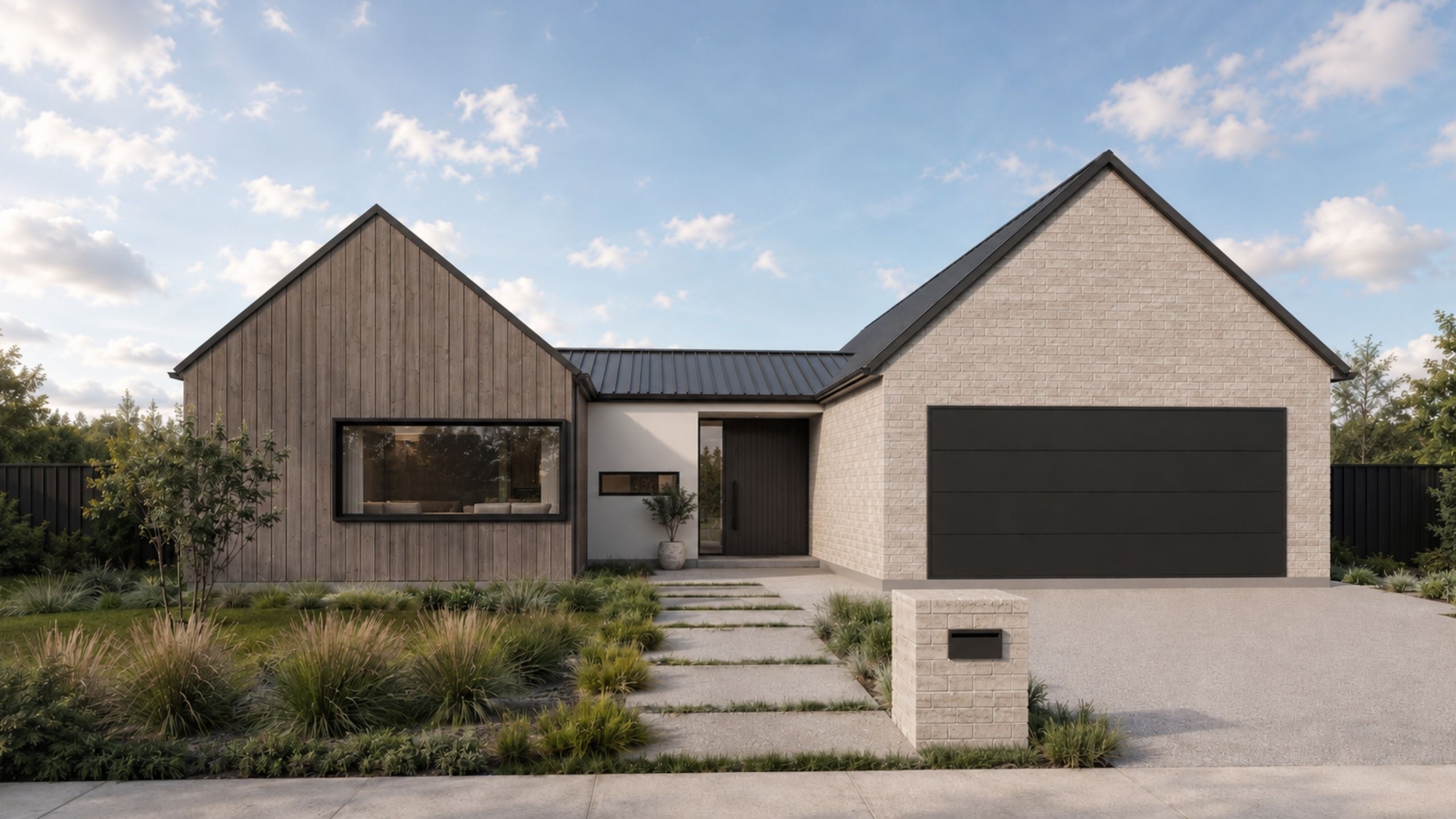 Lot 95 Hamptons exterior render. House and land package set in The Hamptons, Prebbleton.
