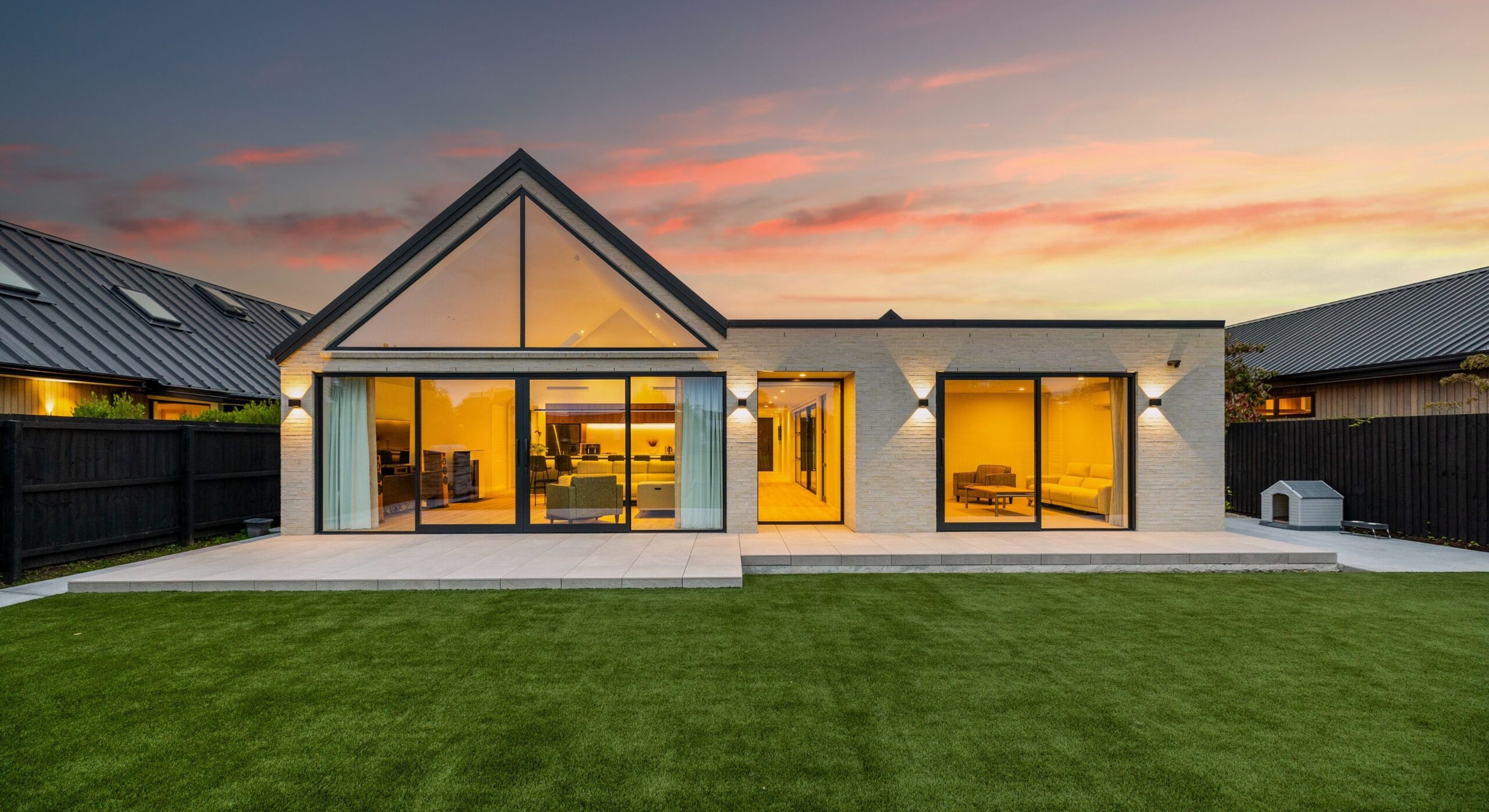 Bespoke Build in Marshlands Christchurch. Designer brick, high ceilings and architectural look
