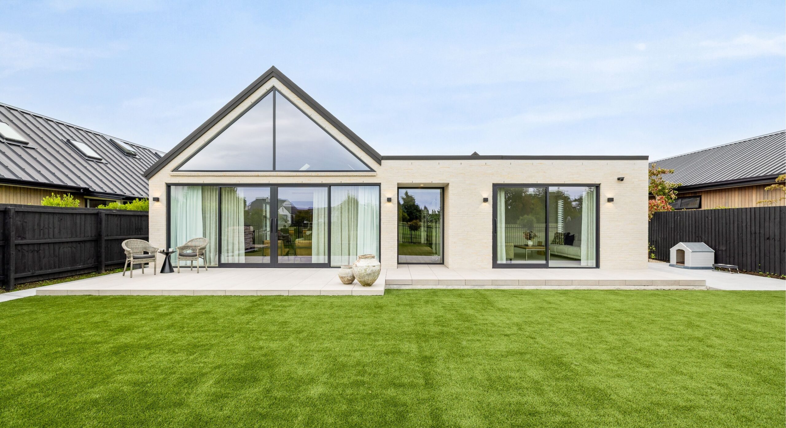 Bespoke Build in Marshlands Christchurch. Designer brick, high ceilings and architectural look