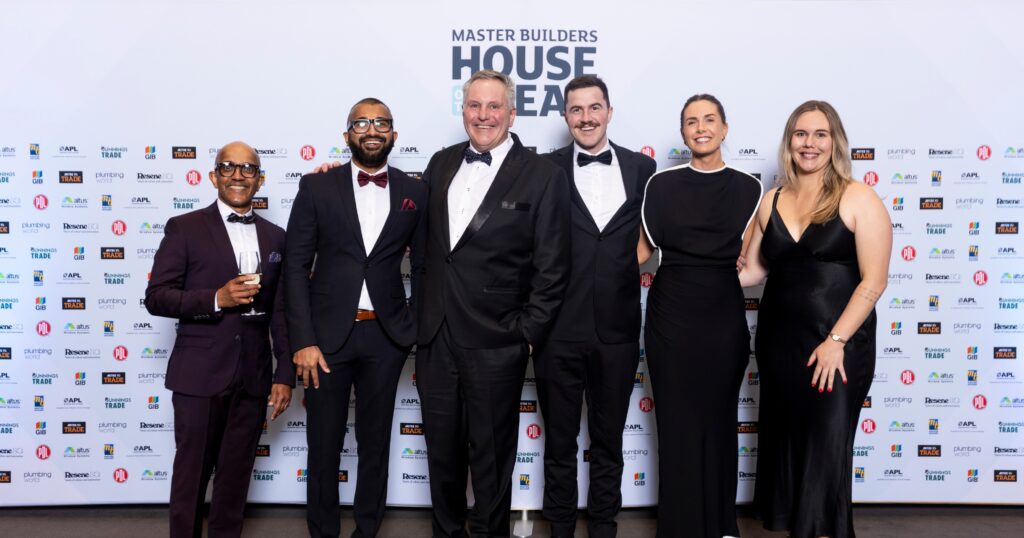 Nick, Chamal, Mike, Paddy, Caitlin and Bridget from Hallmark Homes Canterbury at the Master Builders House of the Year Awards