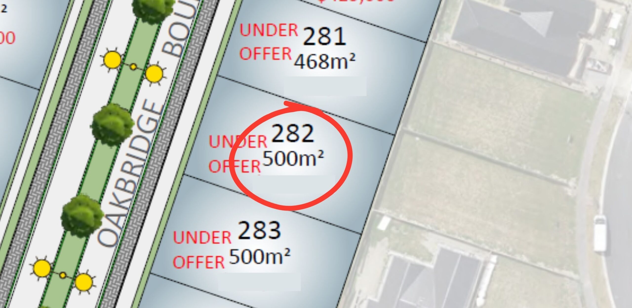 500m2 section in popular Oakbridge